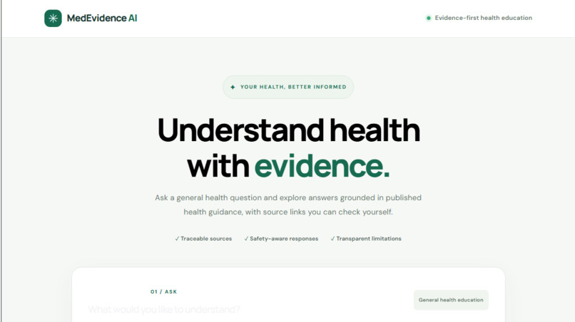 MedEvidence AI – screenshot 2