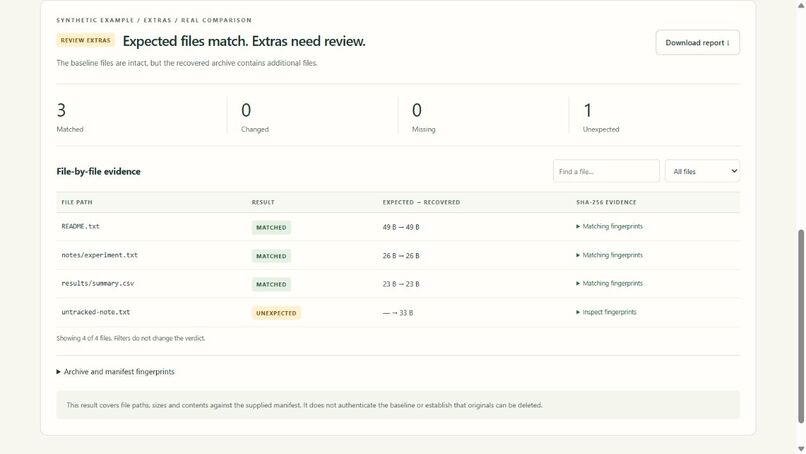 ArchiveLens — Recovery Verification Workbench – screenshot 1