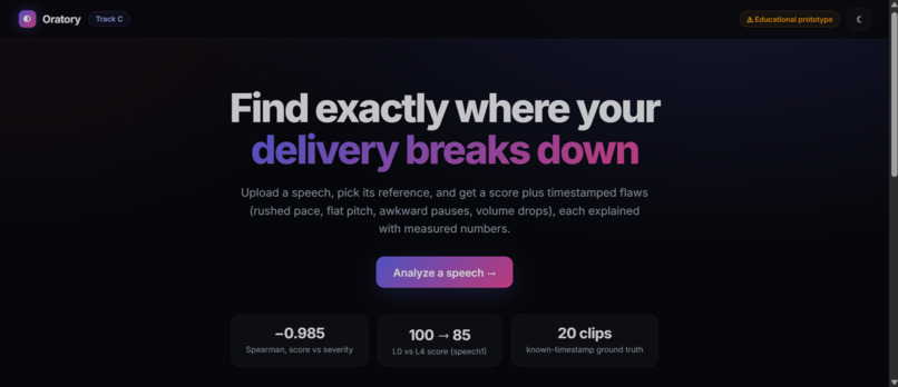 Oratory - Contrastive Speech Analytics – screenshot 1