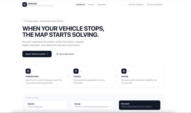 RescueAI — Explainable Roadside Response Intelligence – screenshot 1