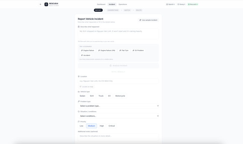 RescueAI — Explainable Roadside Response Intelligence – screenshot 2