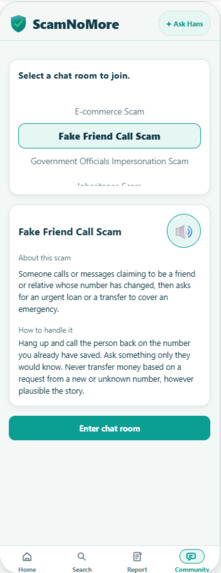 ScamNoMore mobile app – screenshot 4