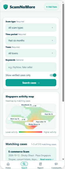 ScamNoMore mobile app – screenshot 2