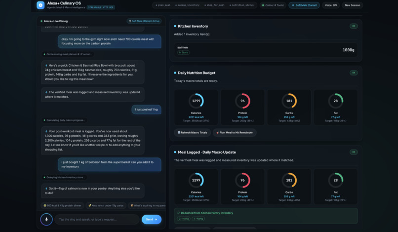 Agentic Meal & Macro Planner for Alexa+ – screenshot 1