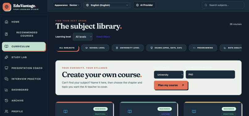 EduVantage – screenshot 2