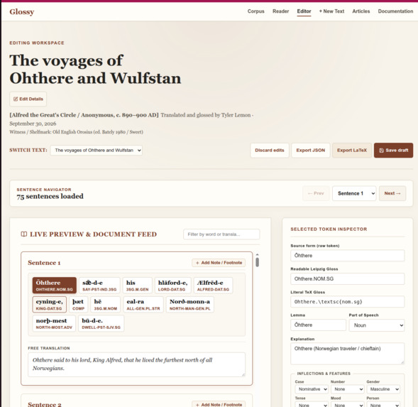 Glossed: Enhanced interlinear glossing for language learning – screenshot 1