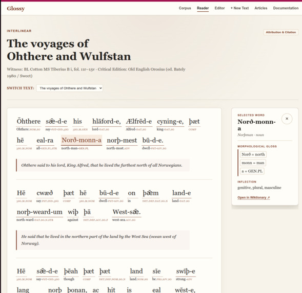 Glossed: Enhanced interlinear glossing for language learning – screenshot 3