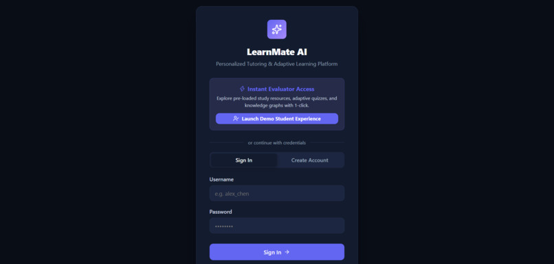 LearnMateAI-Personalized Tutoring,Adaptive Learning Platform – screenshot 1
