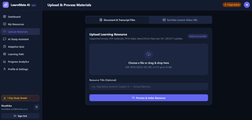 LearnMateAI-Personalized Tutoring,Adaptive Learning Platform – screenshot 5