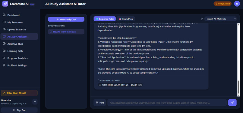LearnMateAI-Personalized Tutoring,Adaptive Learning Platform – screenshot 7