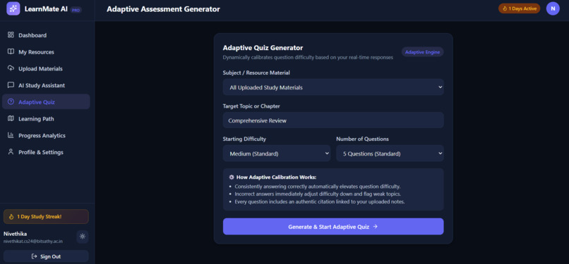 LearnMateAI-Personalized Tutoring,Adaptive Learning Platform – screenshot 8