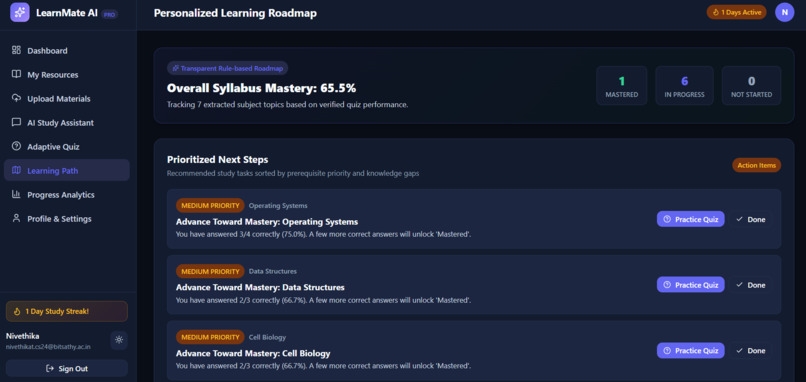 LearnMateAI-Personalized Tutoring,Adaptive Learning Platform – screenshot 9