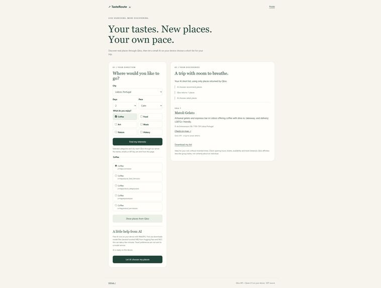 TasteRoute AI – screenshot 1