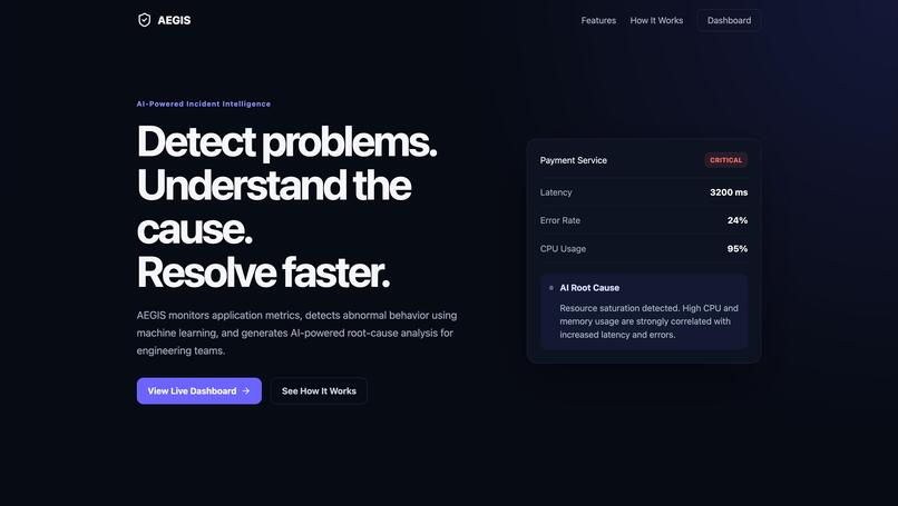 AEGIS – AI-Powered Incident Intelligence Platform – screenshot 1