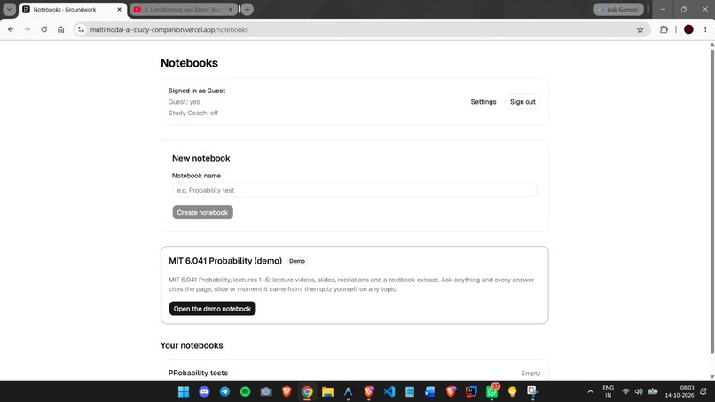 Groundwork · Multimodal AI Study Companion – screenshot 1