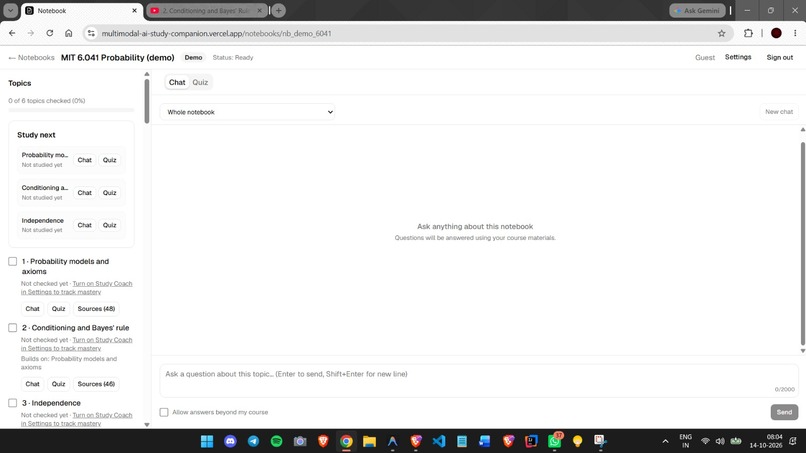 Groundwork · Multimodal AI Study Companion – screenshot 2