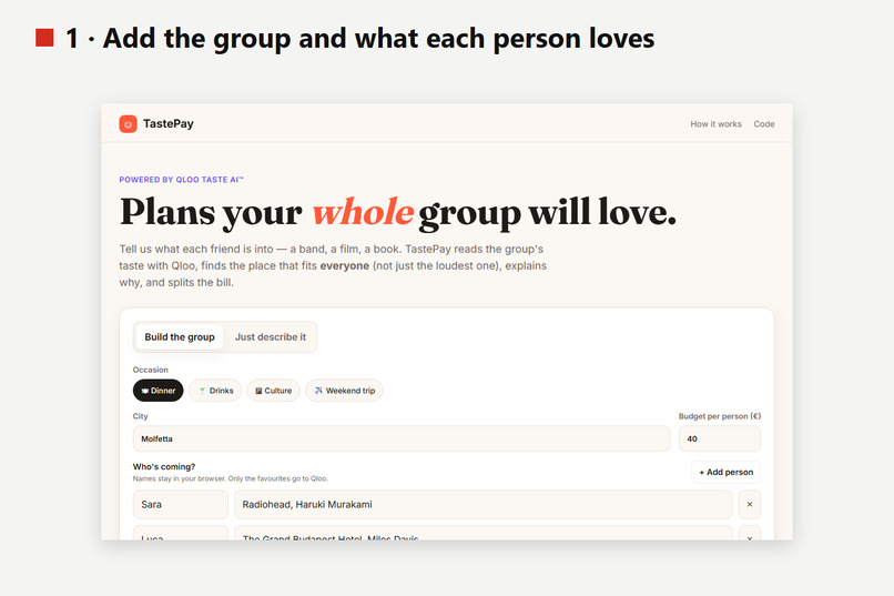 TastePay – screenshot 1