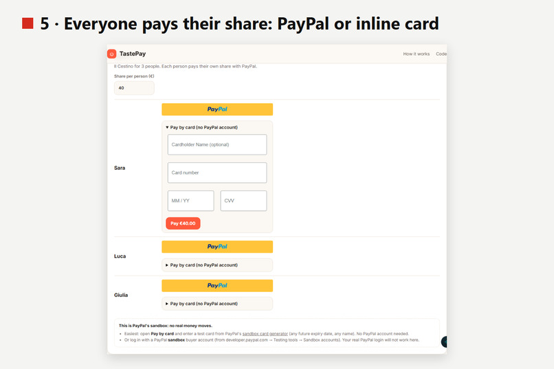 TastePay – screenshot 2