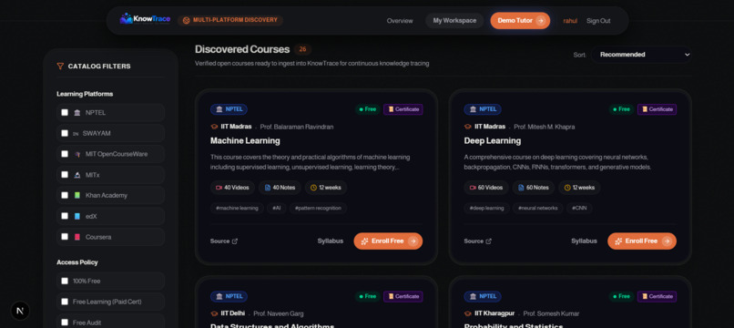 KnowTrace: Cognitive AI Tutor with Verifiable Provenance – screenshot 2