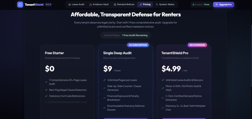 TenantShield: The AI Lease Defender & Clawback Engine – screenshot 6