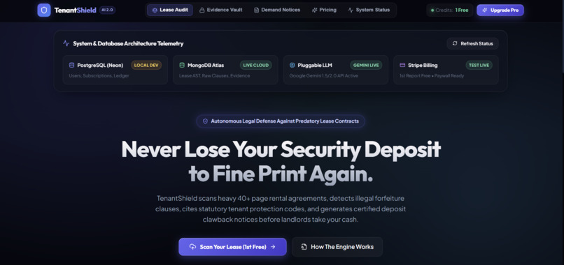 TenantShield: The AI Lease Defender & Clawback Engine – screenshot 1