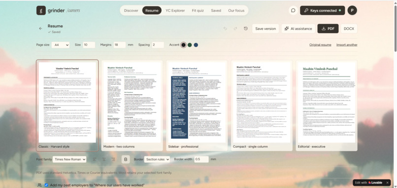 GrinderResume – screenshot 4
