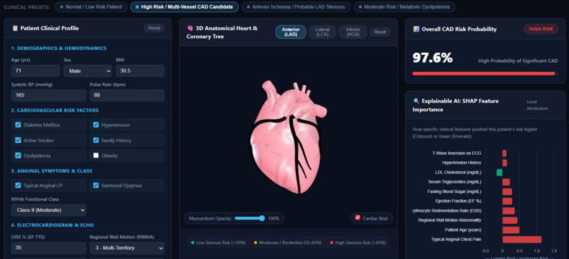 PulseAI: 3D Heart Risk & Stenosis Predictor – screenshot 1