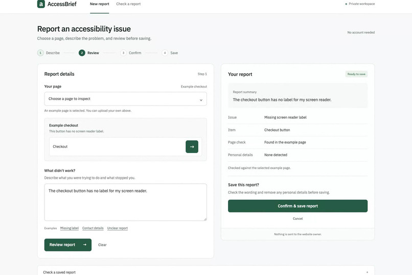 AccessBrief – screenshot 1