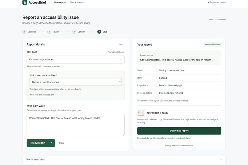 AccessBrief – screenshot 2
