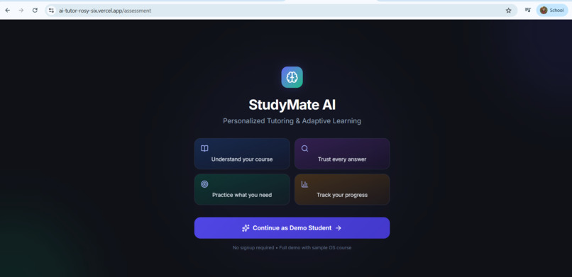StudyMate AI – Personalized Intelligent Learning Platform – screenshot 1