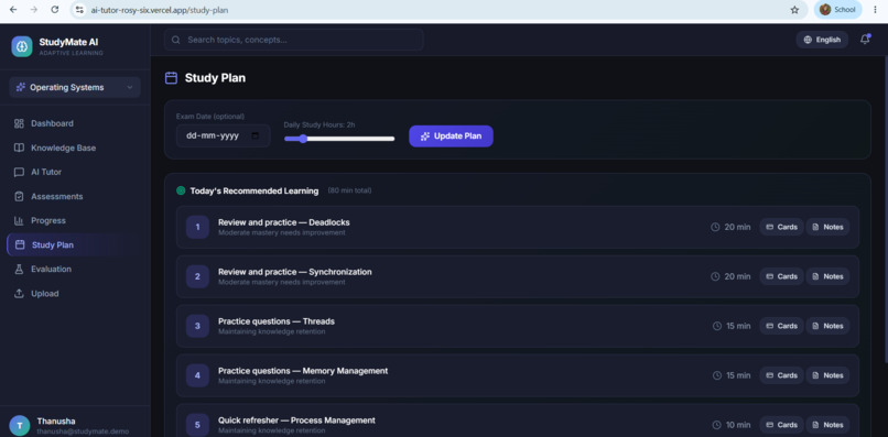 StudyMate AI – Personalized Intelligent Learning Platform – screenshot 10