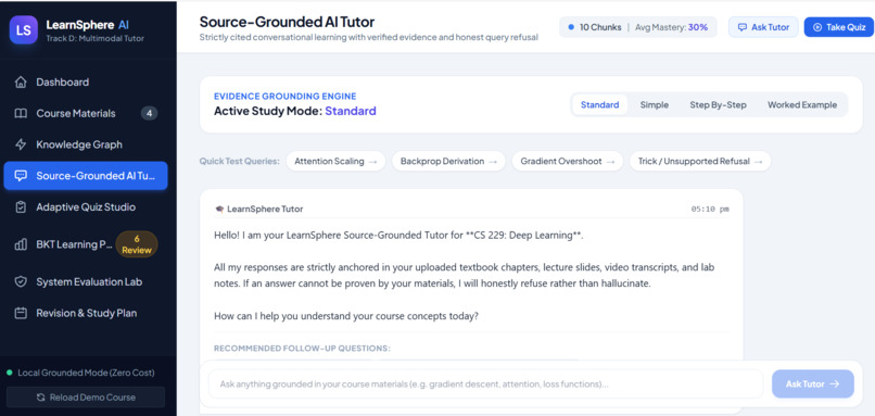 LearnSphere AI — Multimodal Personalized Tutoring Platform – screenshot 2
