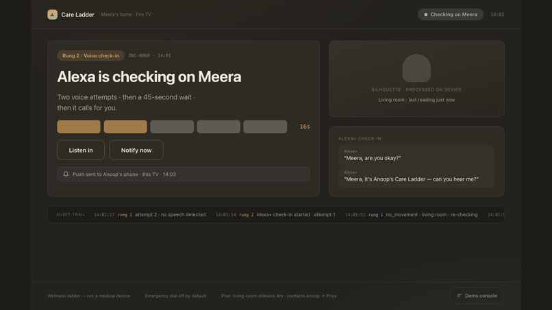 Care Ladder: Family check-ins with Alexa+ – screenshot 2