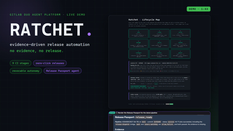 Ratchet — evidence-driven release automation – screenshot 1