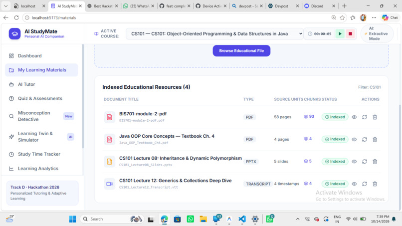 AI StudyMate: Learning Twin + Misconception Detective – screenshot 1