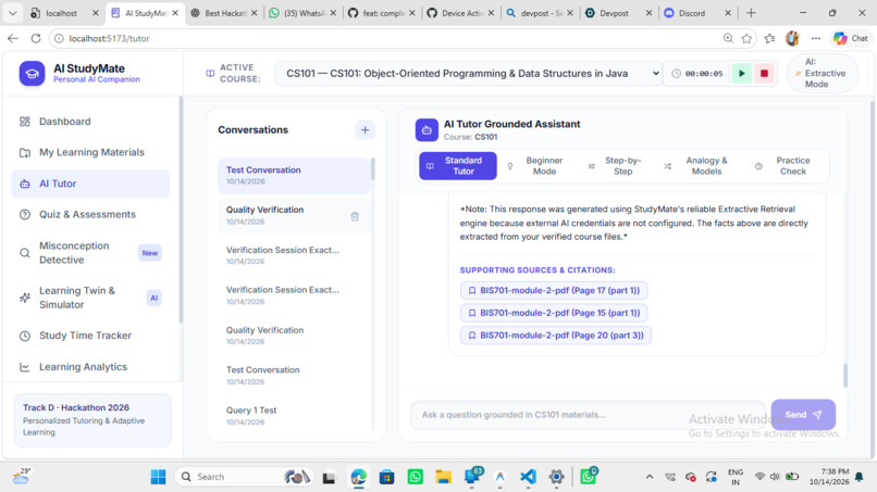 AI StudyMate: Learning Twin + Misconception Detective – screenshot 3