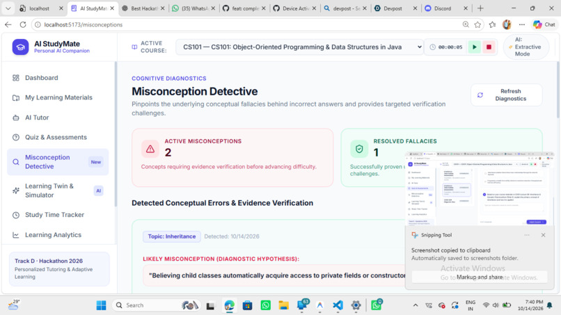 AI StudyMate: Learning Twin + Misconception Detective – screenshot 6