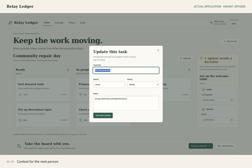 Relay Ledger – screenshot 2