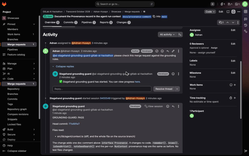 Stagehand on GitLab – screenshot 6