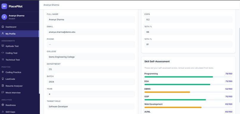PlacePilot – AI-Powered Placement Intelligence Platform – screenshot 3
