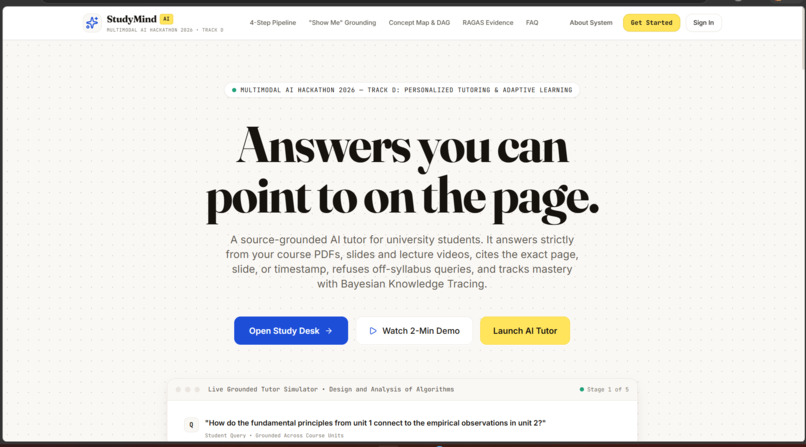 StudyMind AI: Multimodal Source-Grounded Tutor – screenshot 3