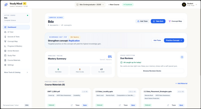 StudyMind AI: Multimodal Source-Grounded Tutor – screenshot 4