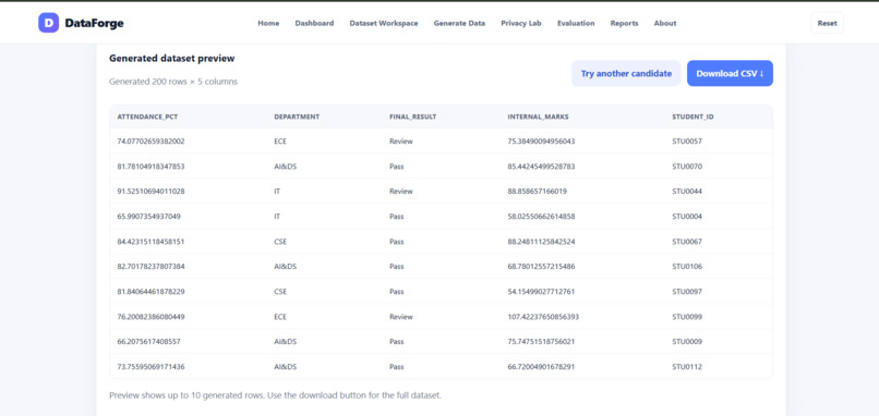 DataForge – Synthetic Data Studio – screenshot 5