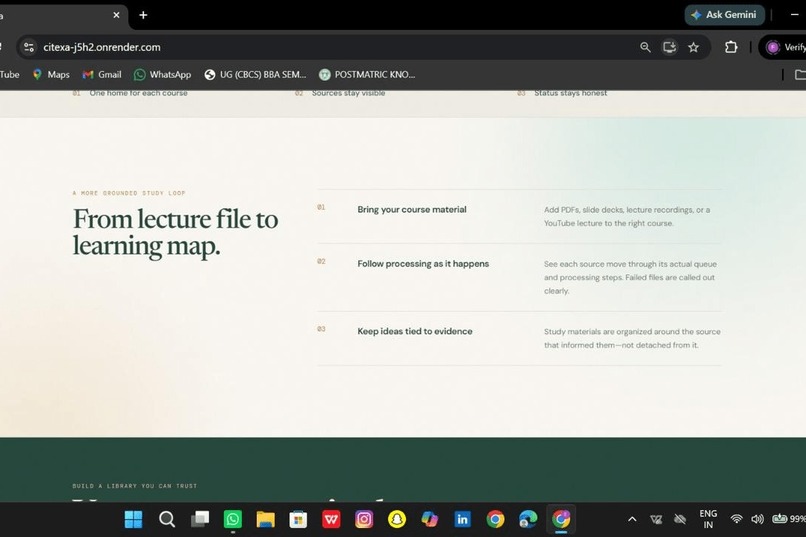 Citexa: Source-Grounded Adaptive Study Companion – screenshot 2