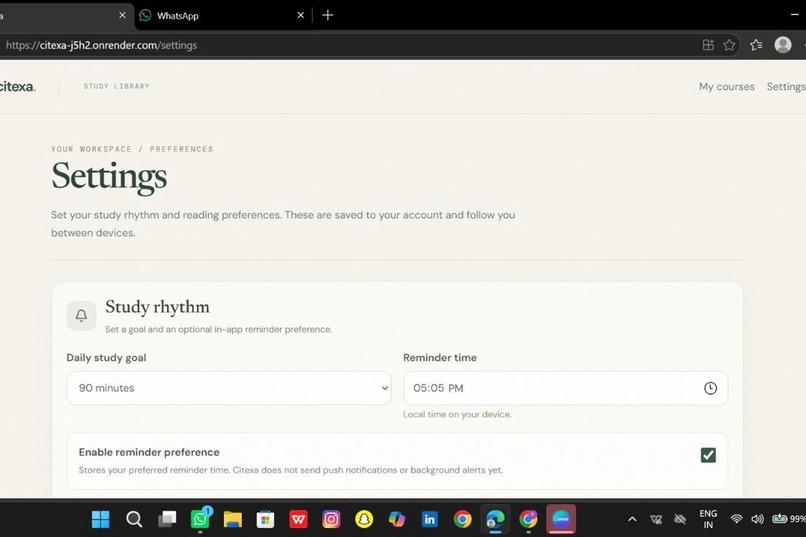 Citexa: Source-Grounded Adaptive Study Companion – screenshot 3