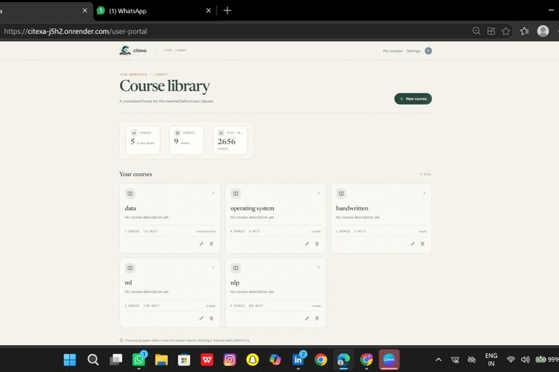 Citexa: Source-Grounded Adaptive Study Companion – screenshot 4
