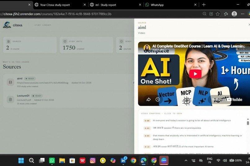 Citexa: Source-Grounded Adaptive Study Companion – screenshot 6