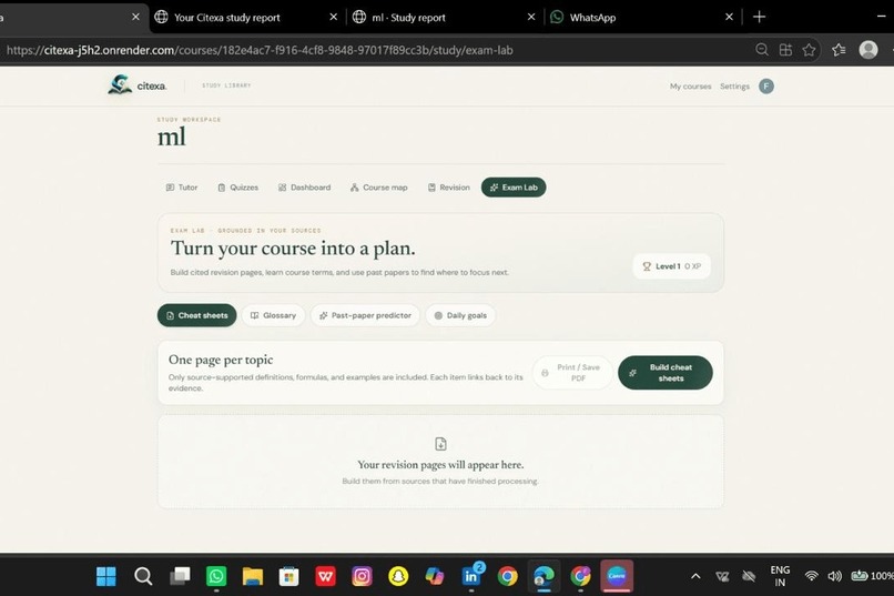 Citexa: Source-Grounded Adaptive Study Companion – screenshot 12