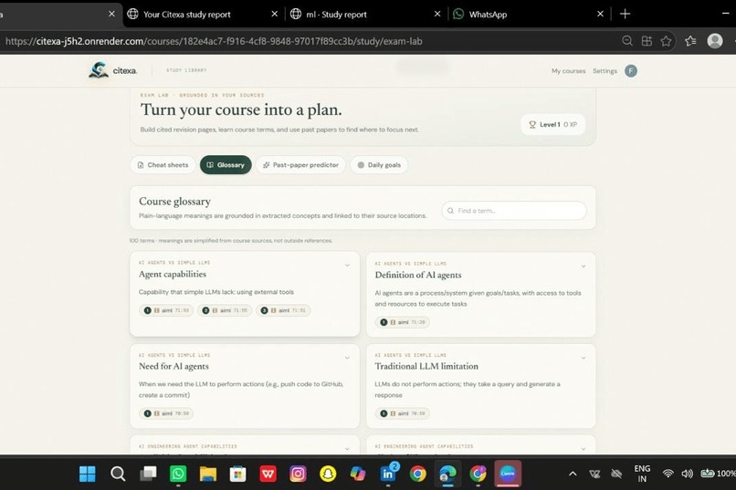 Citexa: Source-Grounded Adaptive Study Companion – screenshot 13