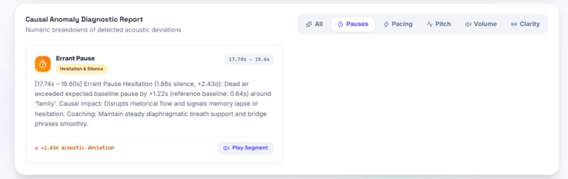 Oscine: Contrastive Speech Analytics & Flaw Grounding – screenshot 5